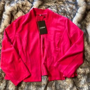 Short 3/4 sleeve open front blazer